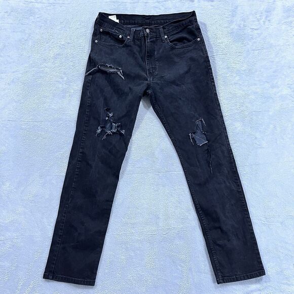 Levis 502 Jeans Tapered Fit Distressed Men 34x31* Stretch Y2K - Picture 1 of 9